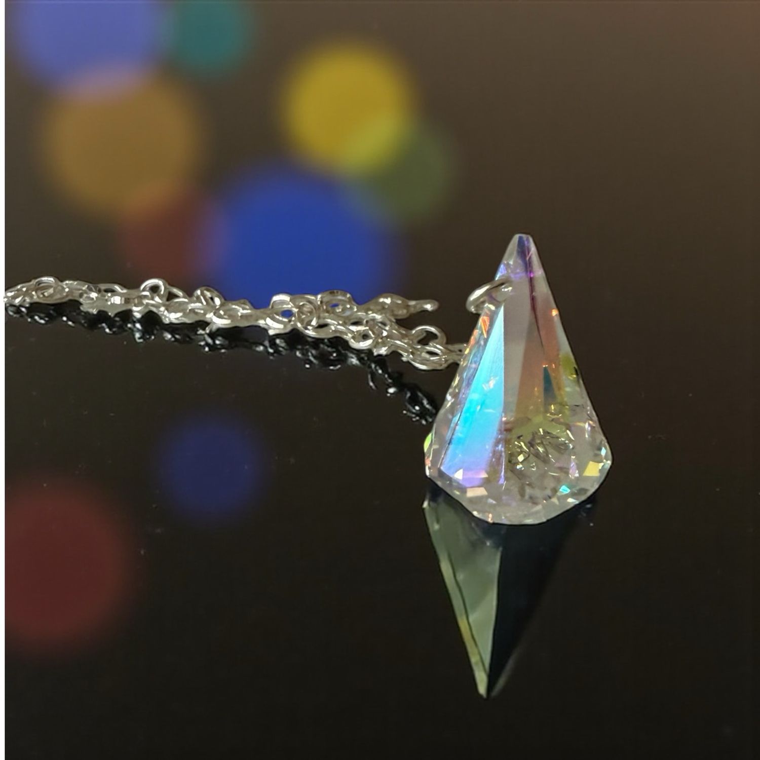 Prismatic Austrian Crystal AB Pendant Necklace Prismatic Austrian Crystal AB Pendant Necklace