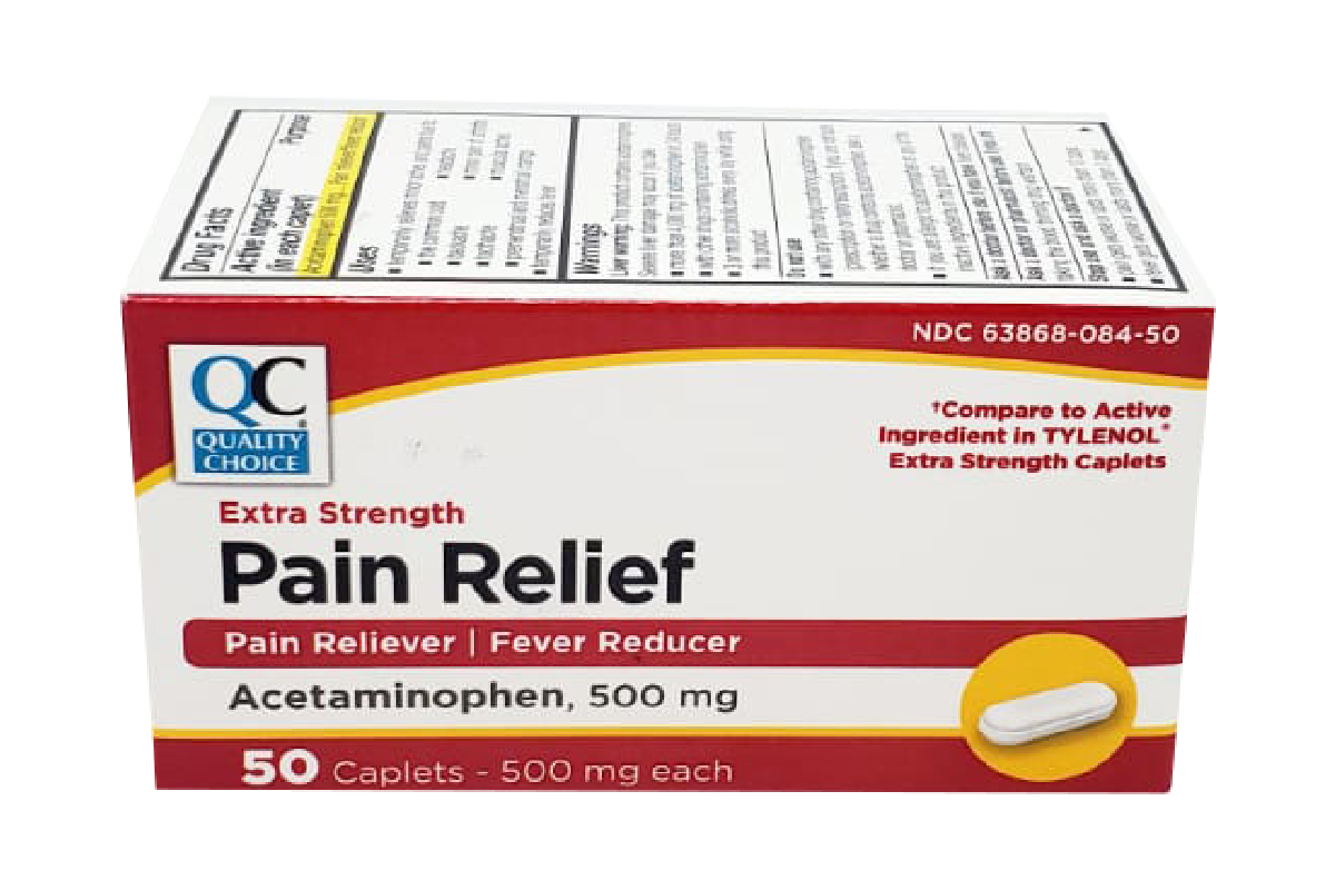 QC Pain Relief 500 mg 50 Caplets