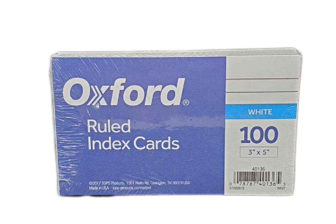 Index Cards 3”x 5”