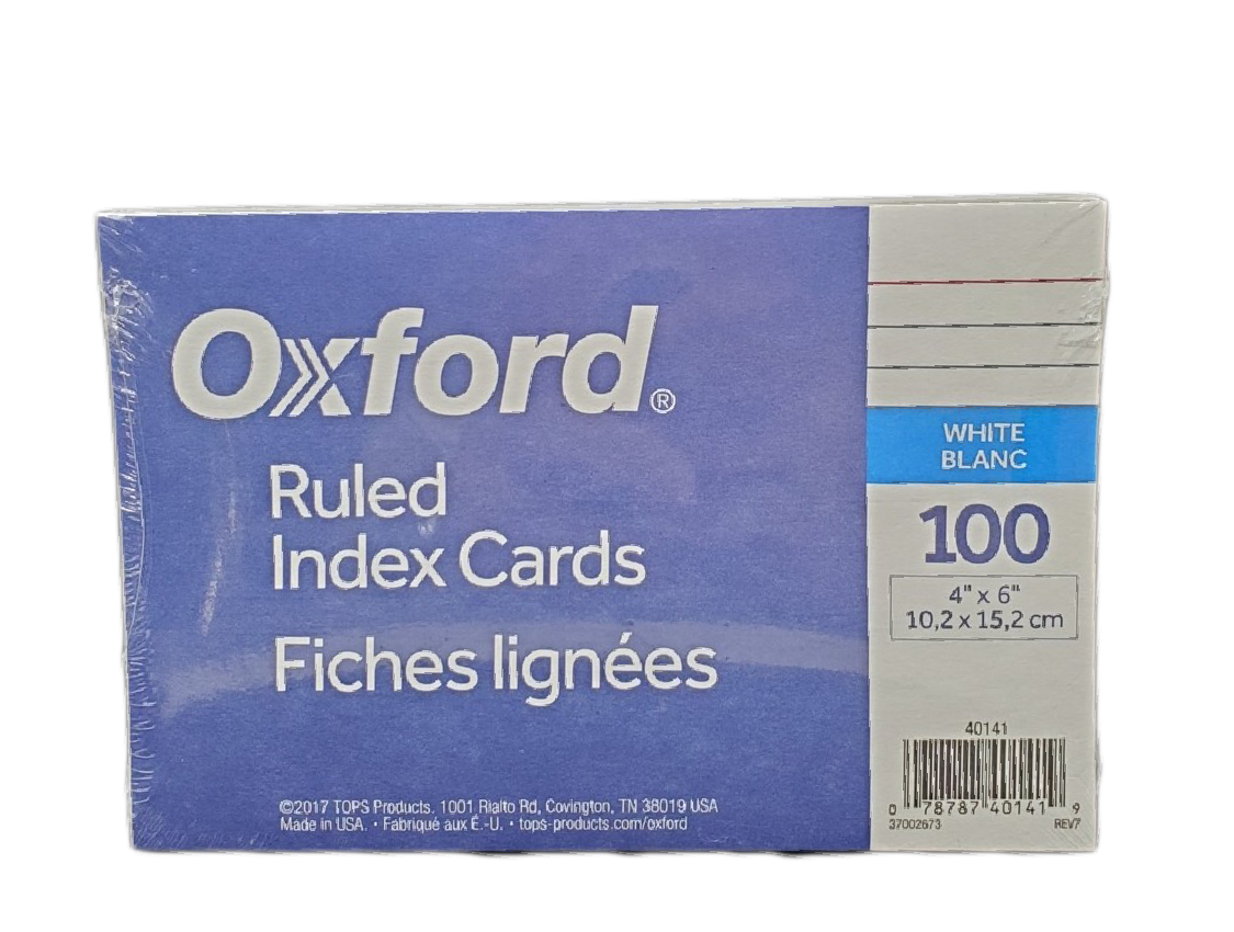 Index Cards 4”x 6”