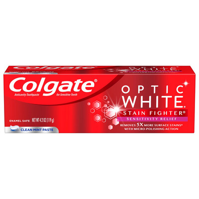 Colgate Optic White Sensitive Relief Clean Mint 4.2oz