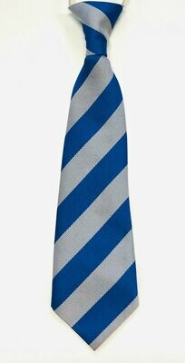 School Tie - Blue & Grey - Block Stripe