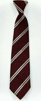 School Tie - Wine with Double Cream Stripe