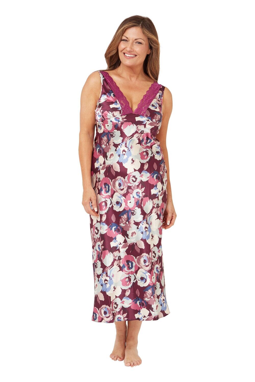 New In! Marlon Bold Flora Satin Nightdress