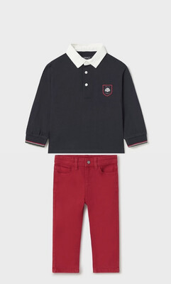 Mayoral 2 Piece Puppy Poloshirt & Trousers
