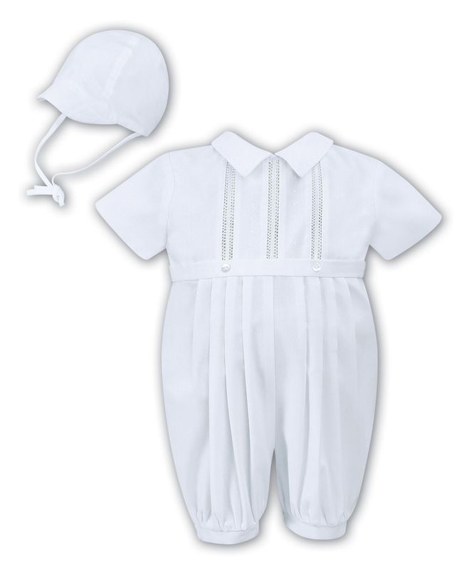 Sarah Louise Leo Christening Romper & Cap