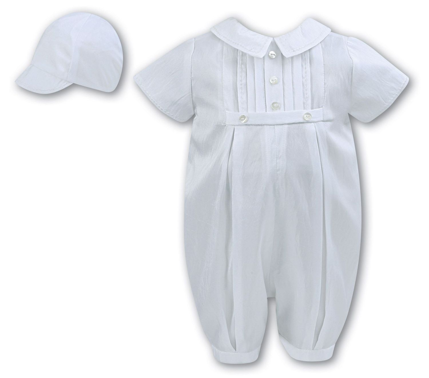 Sarah Louise Jack Christening Romper & Cap