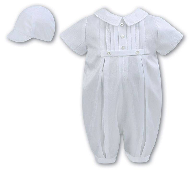 Sarah Louise Jack Christening Romper & Cap