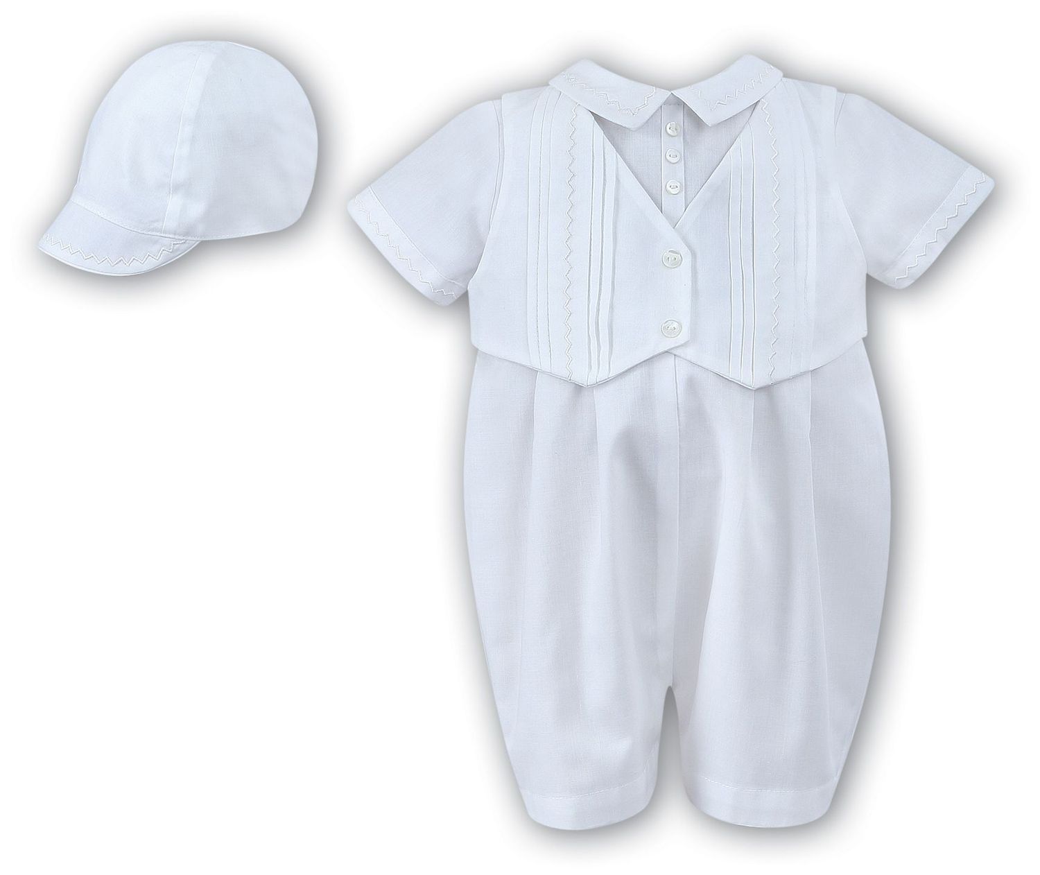 Sarah Louise Beau Christening Romper & Cap