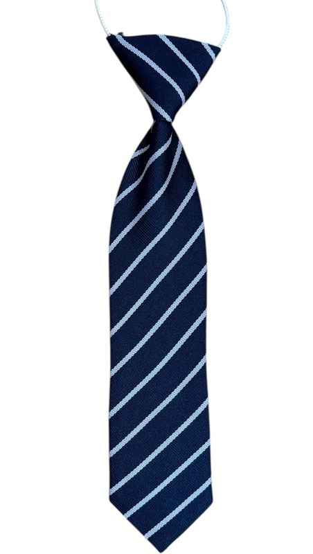 School Tie - Navy Tie with Single White Stripe