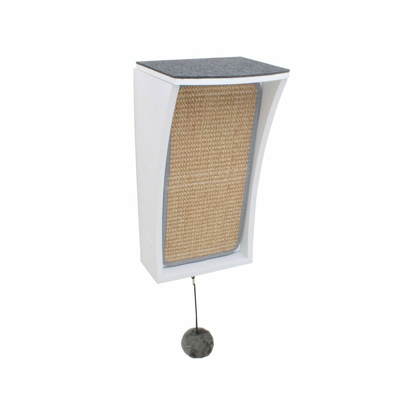 Hauspanther CATchall Wall-mounted Cat Scratcher, Perch & Storage, Color: White