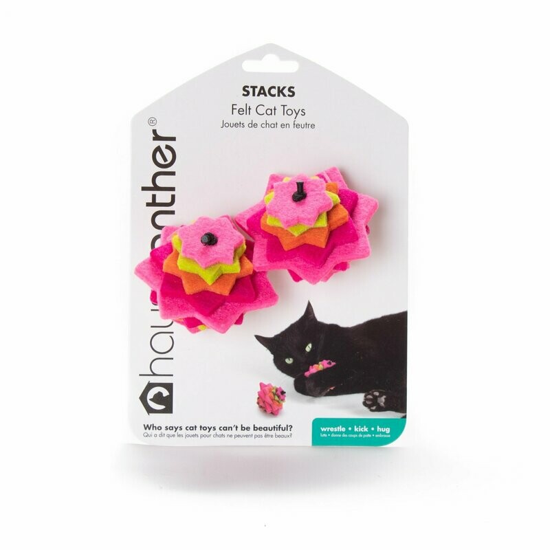 Hauspanther Stacks Felt Cat Toys (Set of 2 Toys), Color: Zest