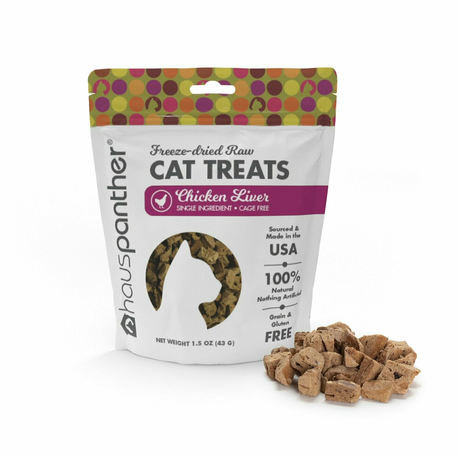 Hauspanther Freeze-dried Raw Single Ingredient Cat Treats 1.5 oz