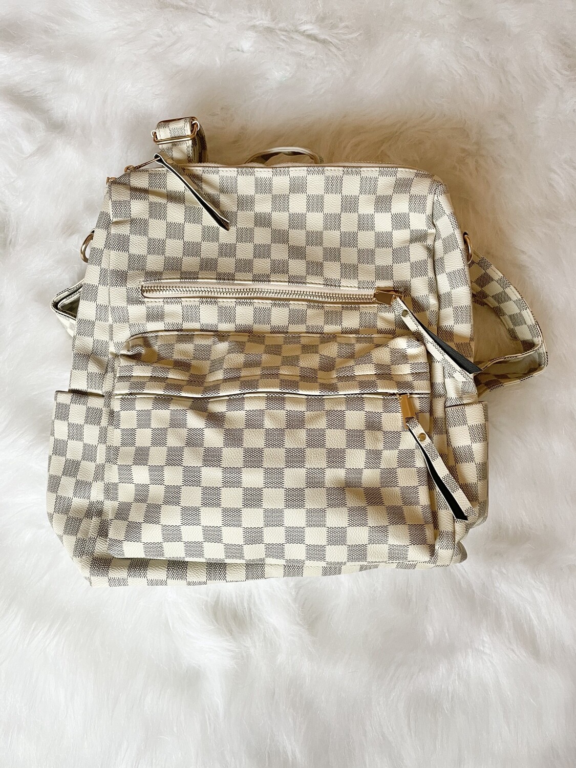 Cream Check Backpack