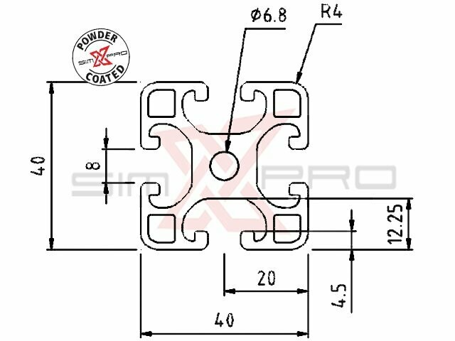 1200mm - 4040 Profile Black