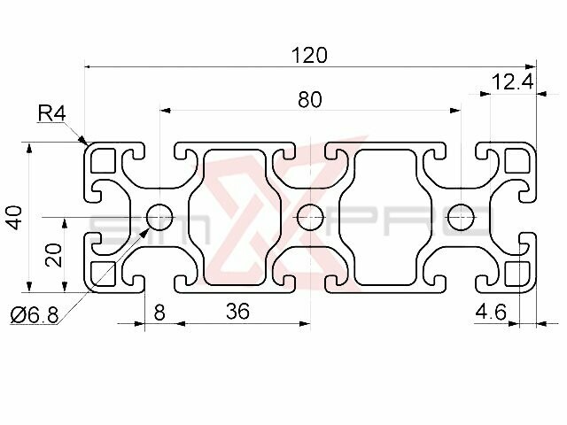 800 mm - 40120 profile gray