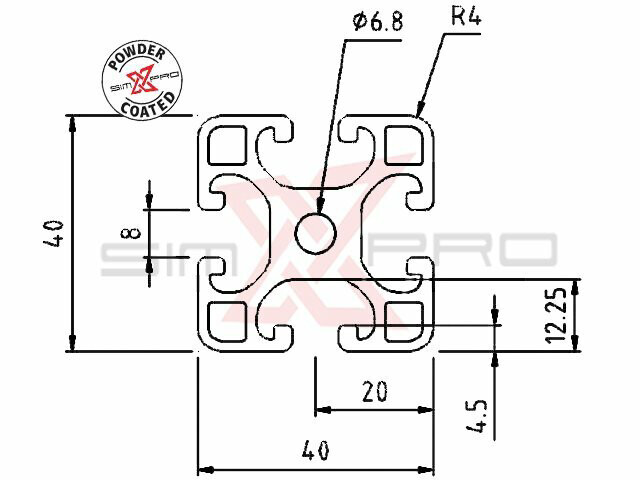 580mm - 4040 Profile Black