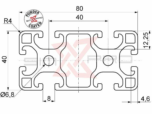 580mm - 4080 Profile Black