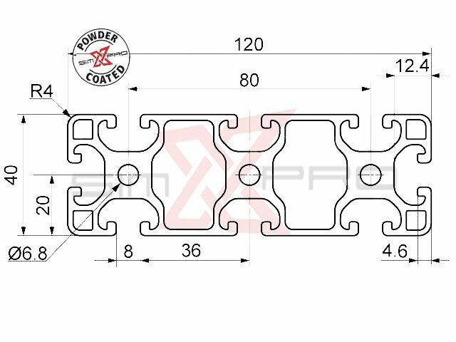 800mm - 40120 profile Black