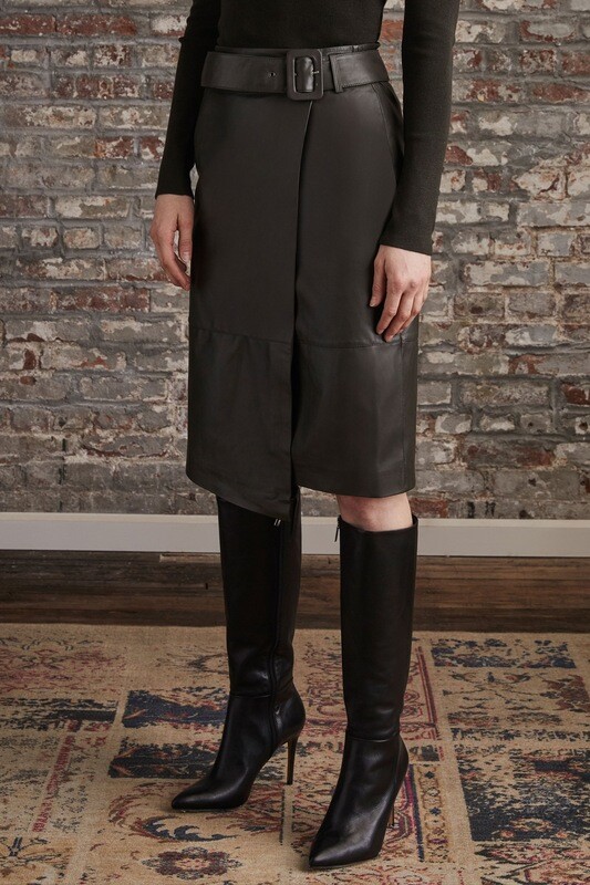 Leather Wrap Skirt