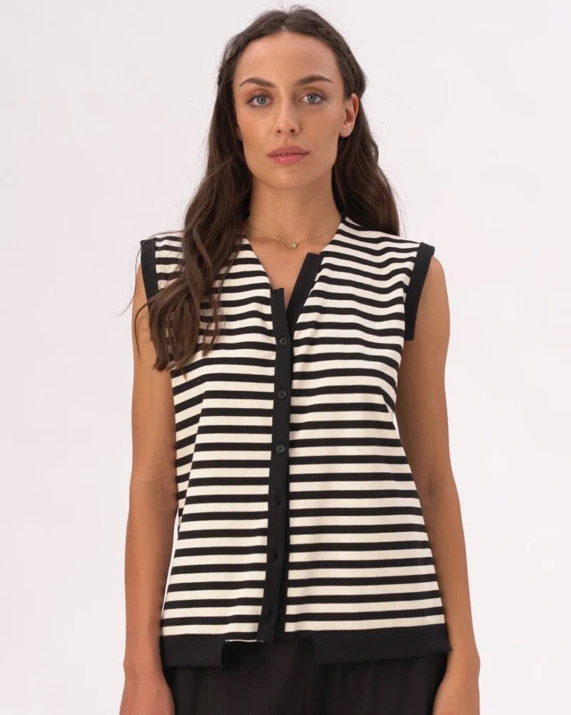 Strip Cotton Tee Vest
