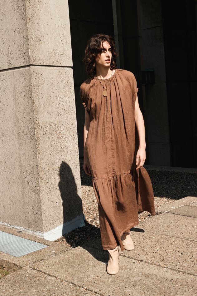 Linen Carmel Dress