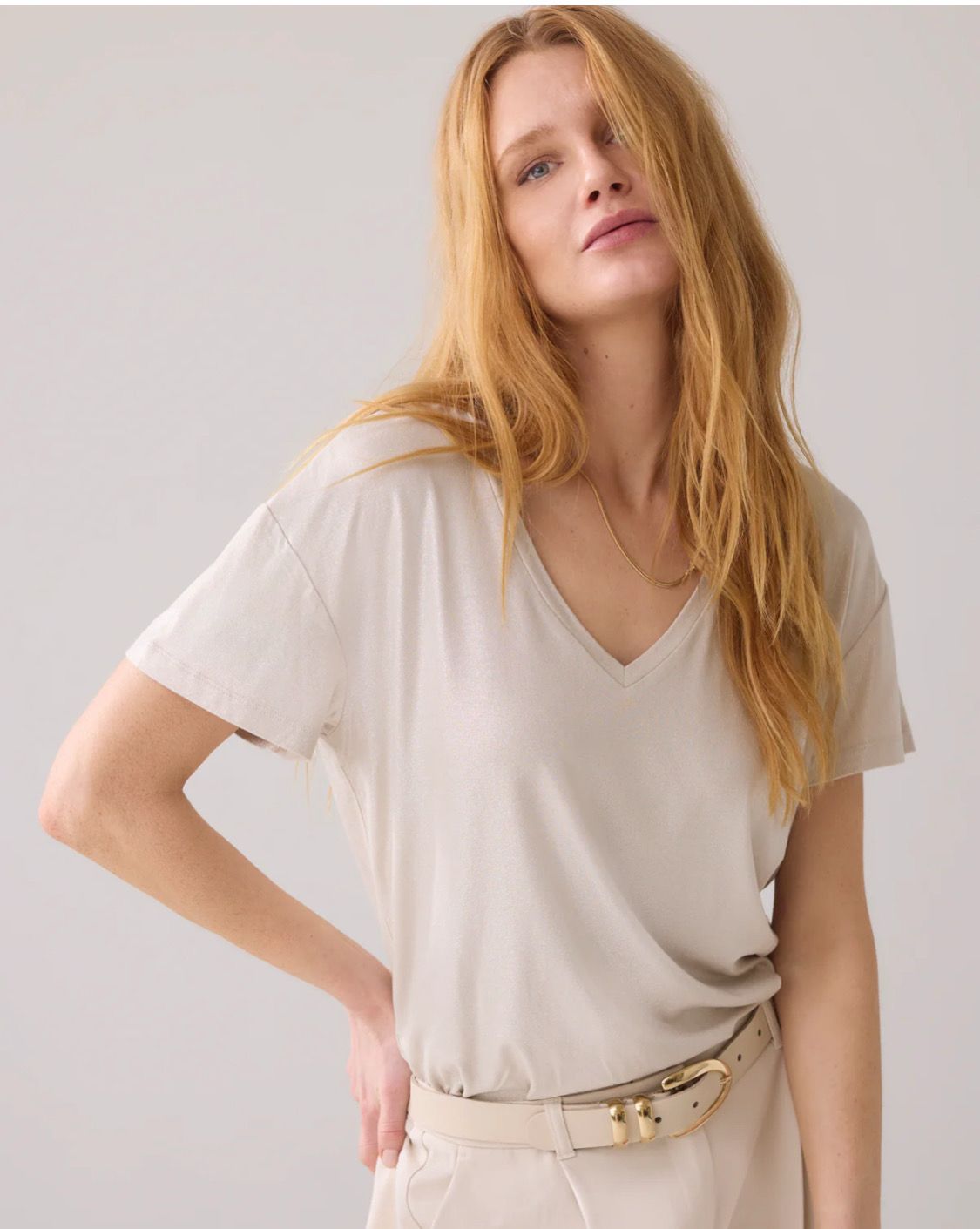 Shimmer V Neck Tee