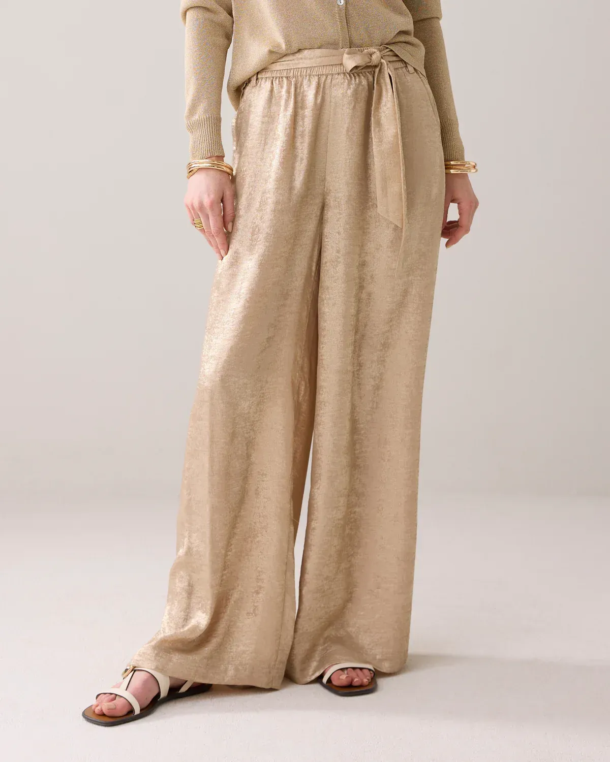 Gold Wide-Leg Trouser