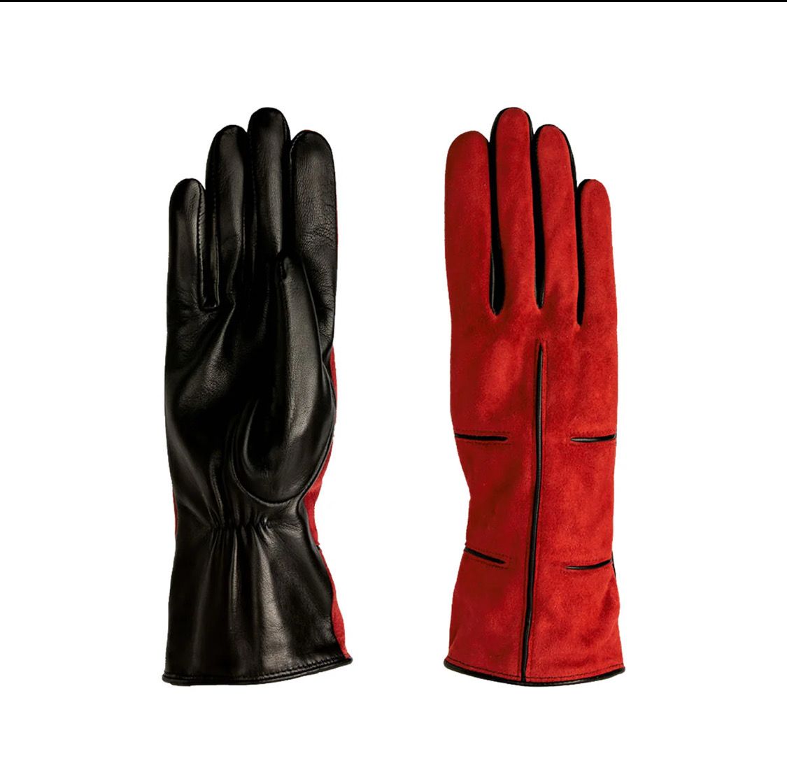 Suede Red Gloves