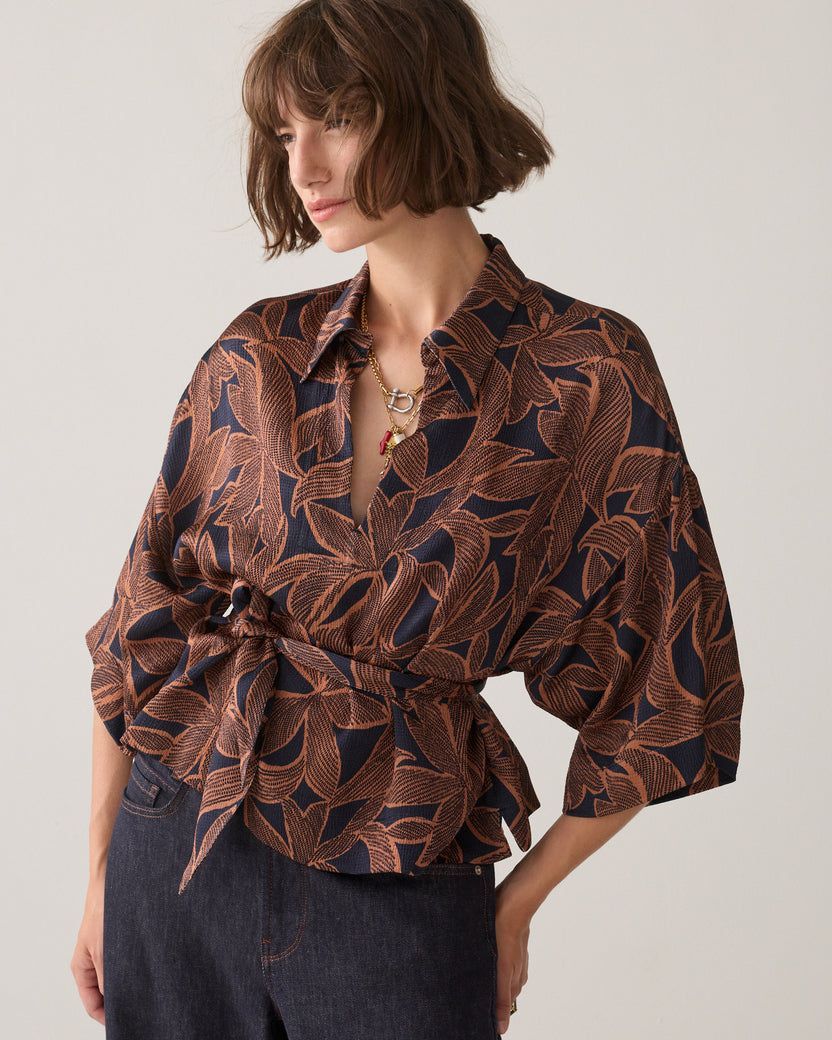 Abstract Flower Print Blouse Abstract Flower Print Blouse