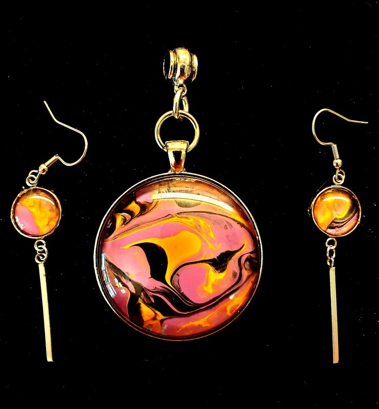 Hand Painted Art Pendant Necklace