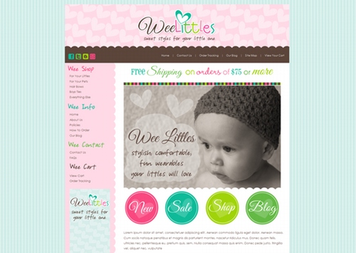 OOAK Wee Littles Boutique Website Template + Extras Package
