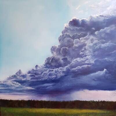 &#39;Purple Rain&#39;  Original Oil Painting by Kate Cunningham