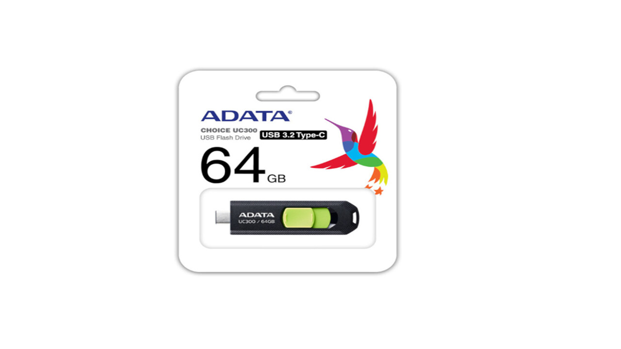 Usb-C 64Gb 3.2 Uc300 Negro/Verde Adata