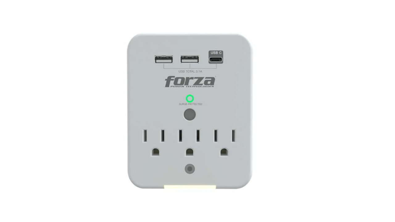 Protector De Picos Forza 3 Salida 110V P/Pared/3Usb/Tapa Protectora Fwt-331Usbc