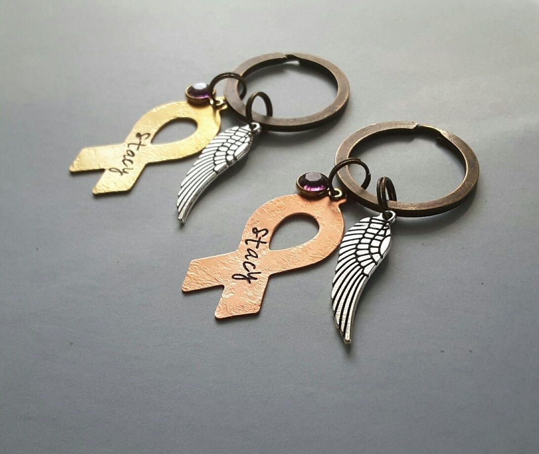 Hand-stamped &quot;Stacy&quot; Keyring  Domestic Violence Awareness
