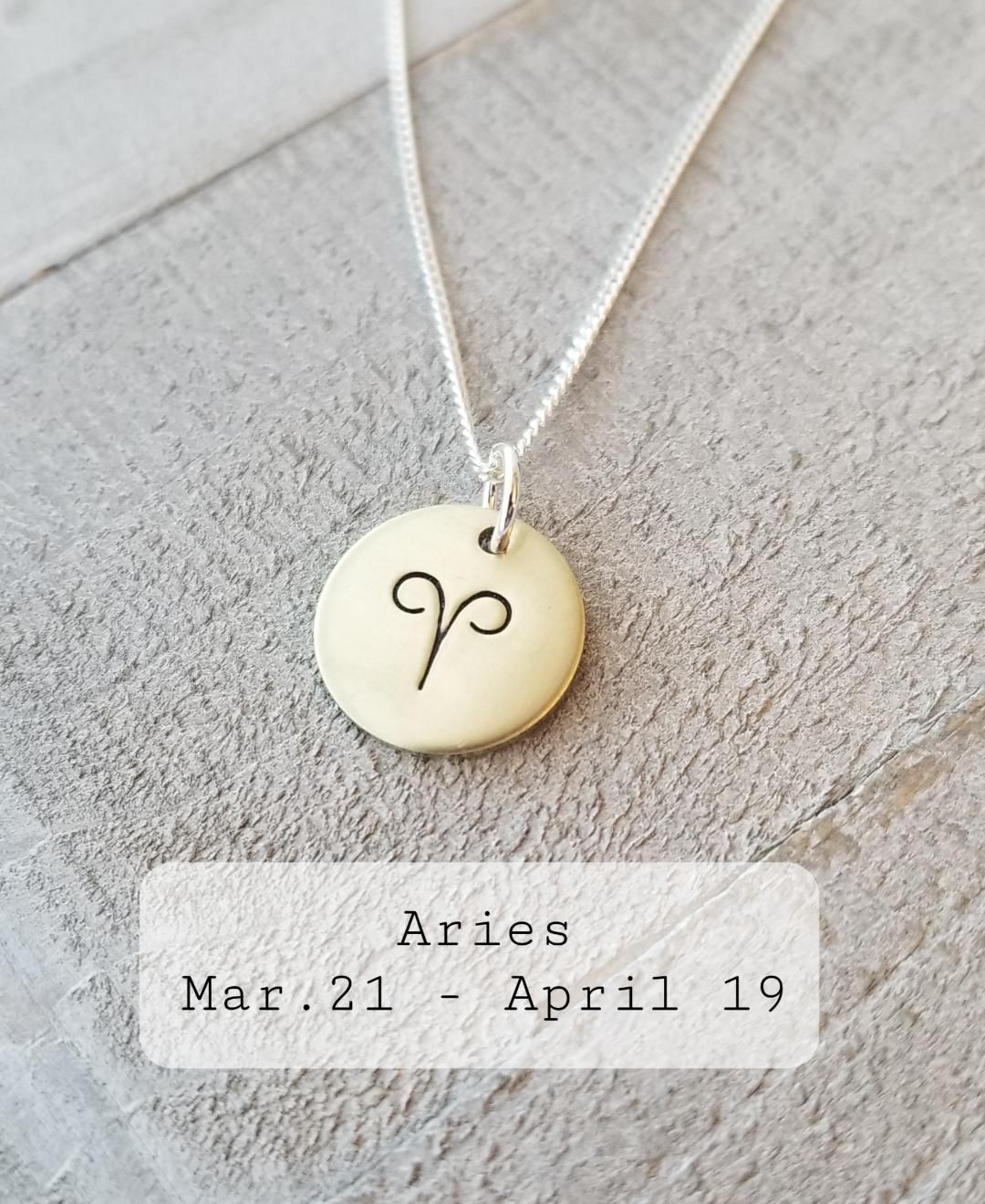 Hand-stamped Zodiac Necklace - Sterling Silver Chain