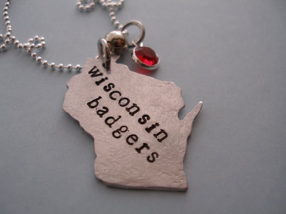 Wisconsin Badgers necklace or keyring