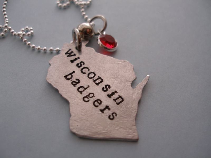 Wisconsin Badgers necklace or keyring