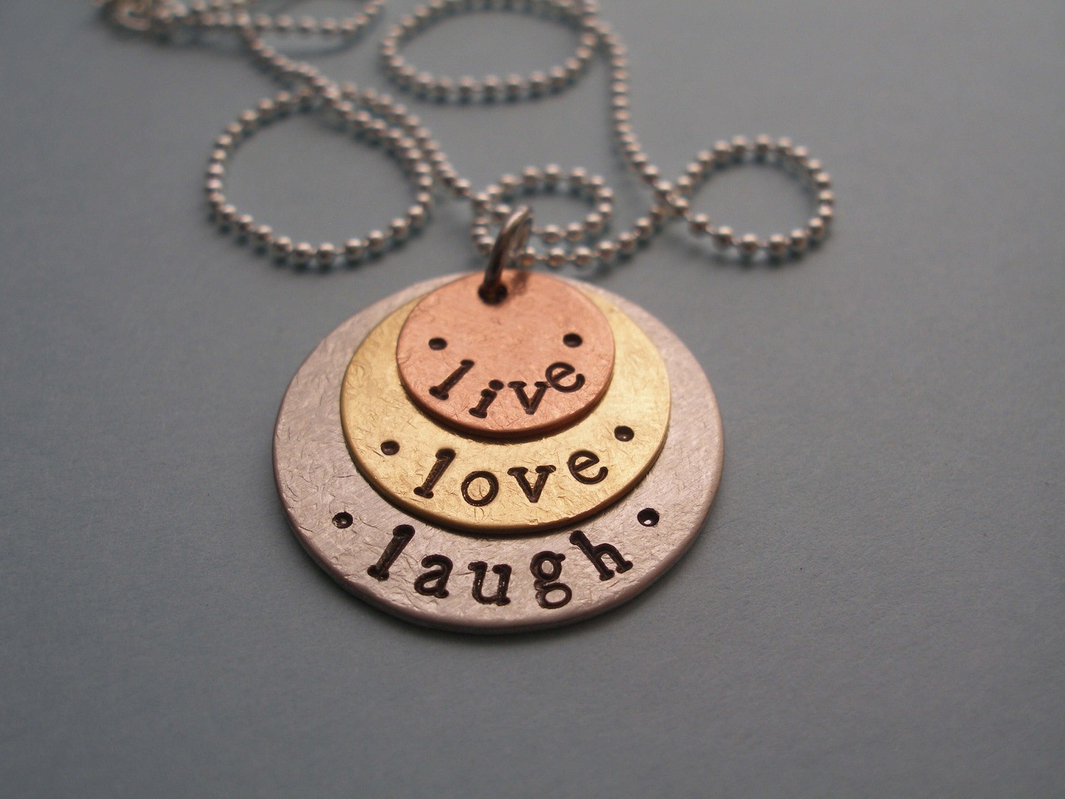 live love laugh layered pendant
