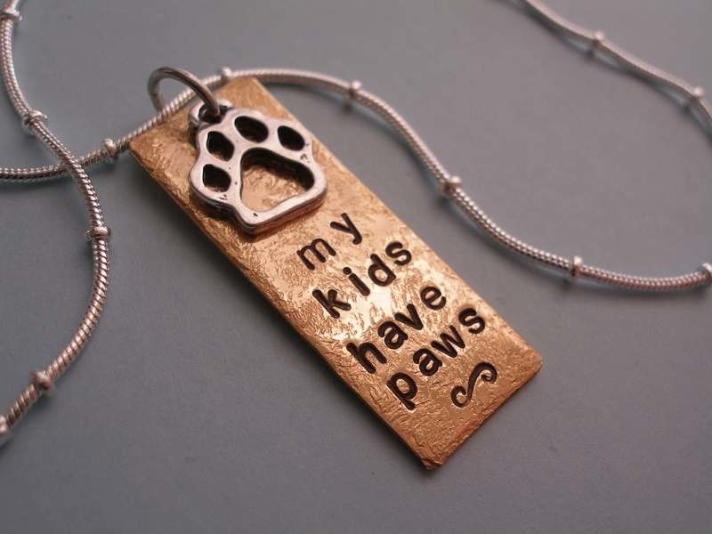 my kids have paws - silver charm