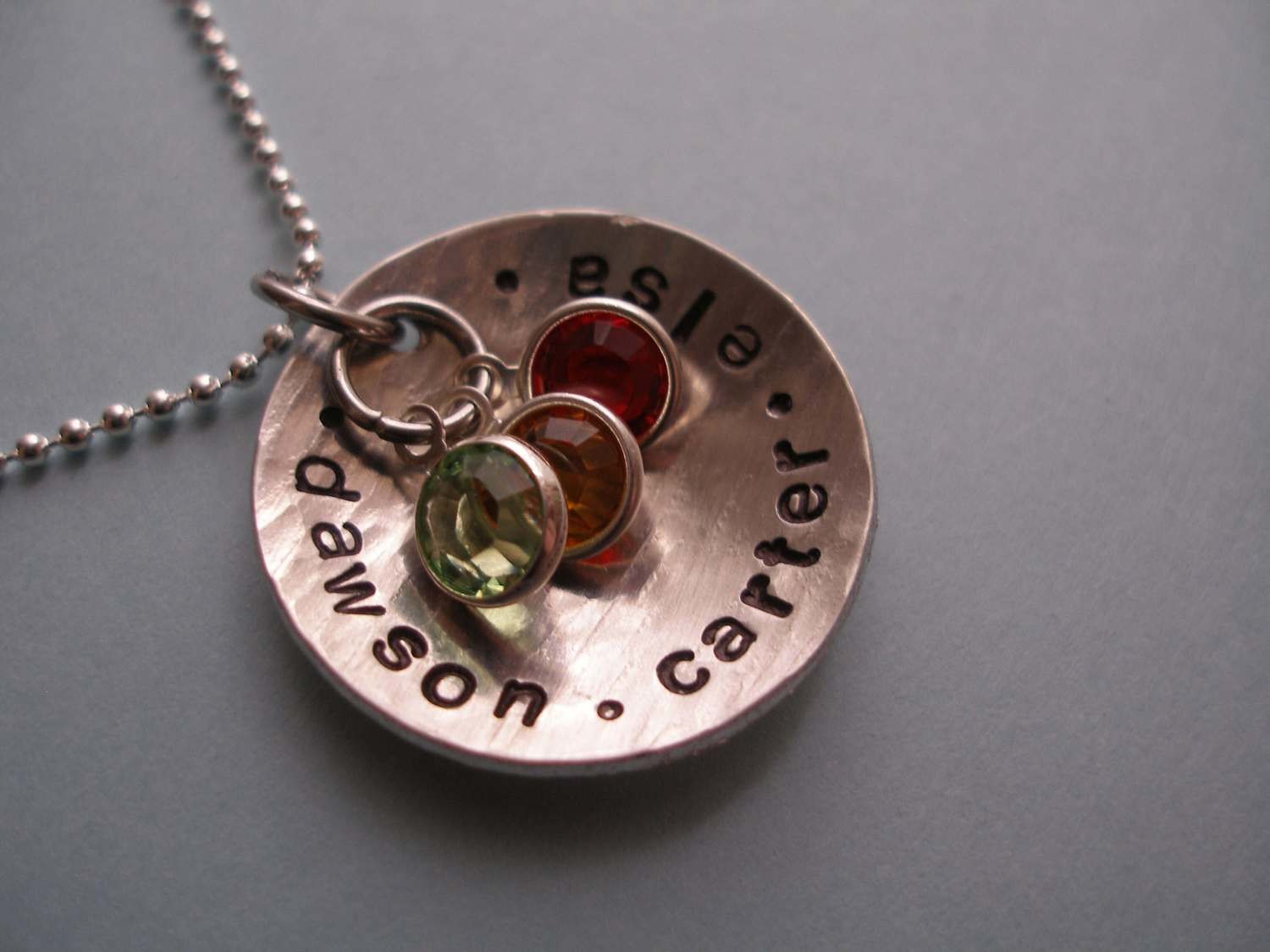 1&quot; bowl-shaped pendant w/ birthcrystals