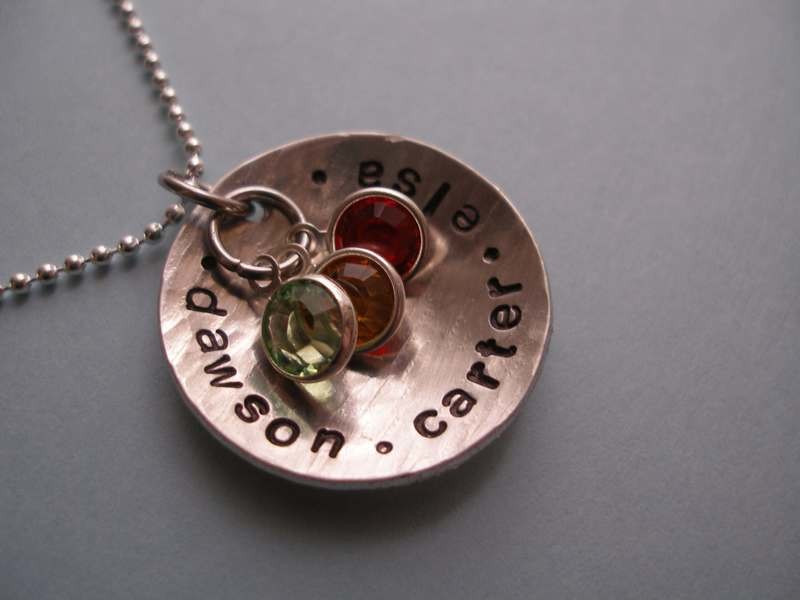 1&quot; bowl-shaped pendant w/ birthcrystals