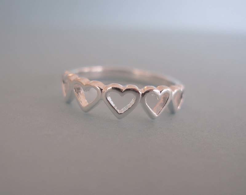 Open hearts ring - size 7 only