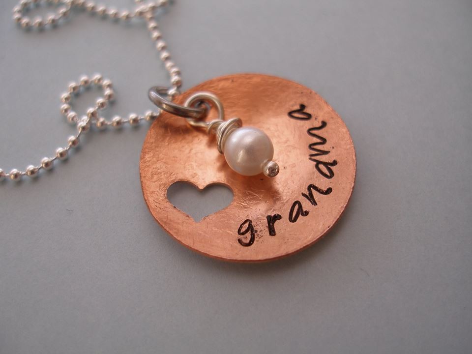 Grandma -or- choice of text  w/ pearl &amp; heart