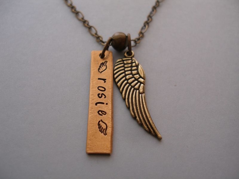 Antiqued Bronze Remembrance with Wings