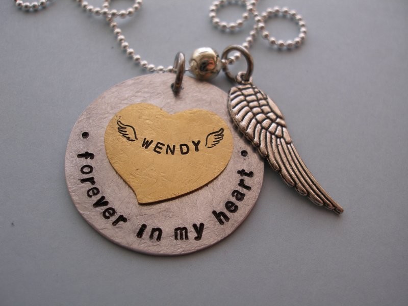 Heart with Wings Remembrance Memorial Pendant
