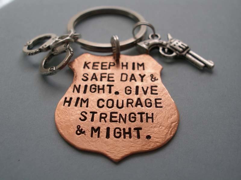 Police Officer - Law Enforcement Badge Keyring