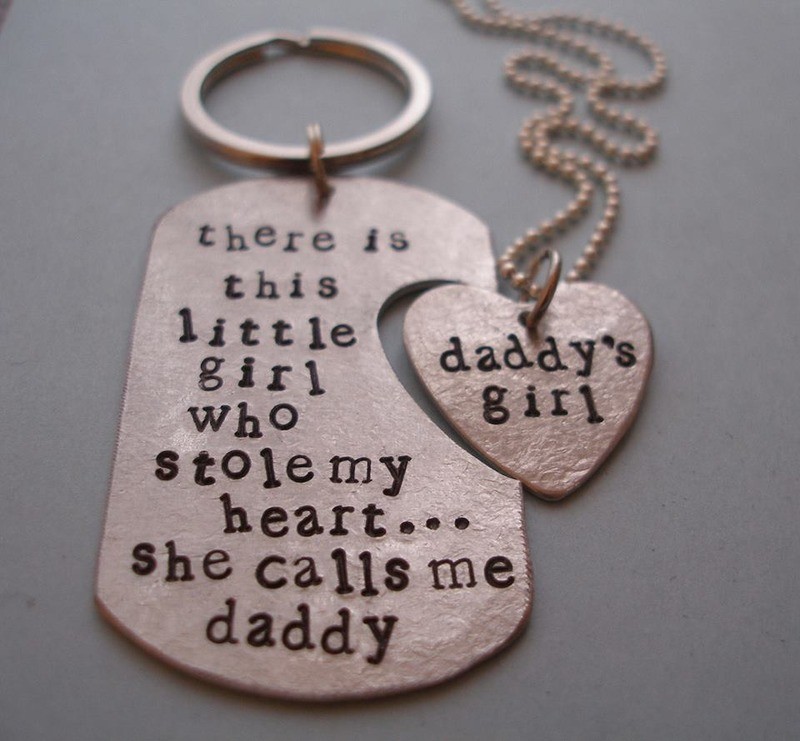 Daddy&#39;s girl necklace &amp; Dad keyring set
