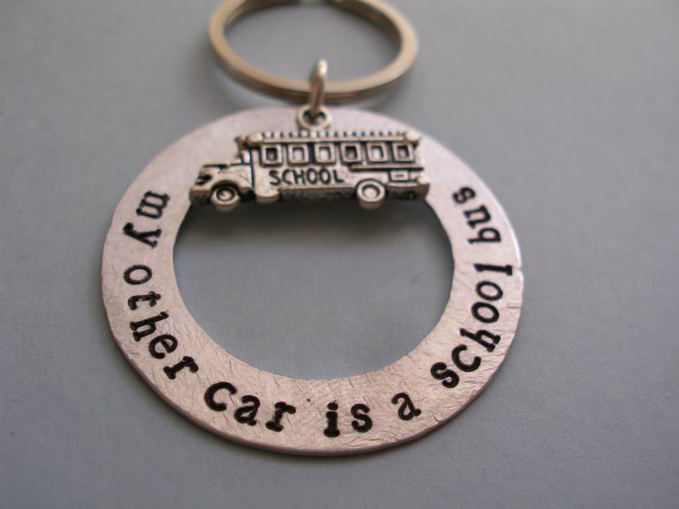 My other car is a school bus - keyring